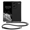 Pouzdro Kwmobile se šňůrkou na krk pro Xiaomi Redmi Note 13 Pro Plus 5G, černé, silikonové, KWM000020ND003C