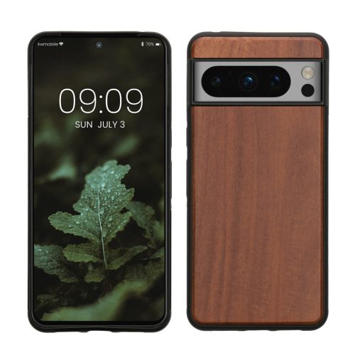 Pouzdro Kwmobile pro Google Pixel 8 Pro, hnědé, dřevo/silikon, KWM0000208Y004C