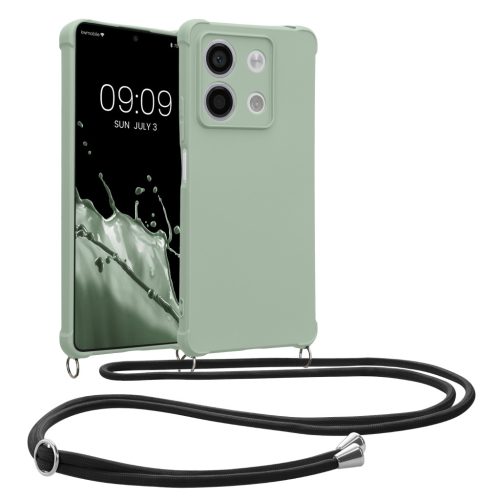 Pouzdro Kwmobile se šňůrkou na krk pro Xiaomi Redmi Note 13, světle zelené, silikonové, KWM000020NC004C