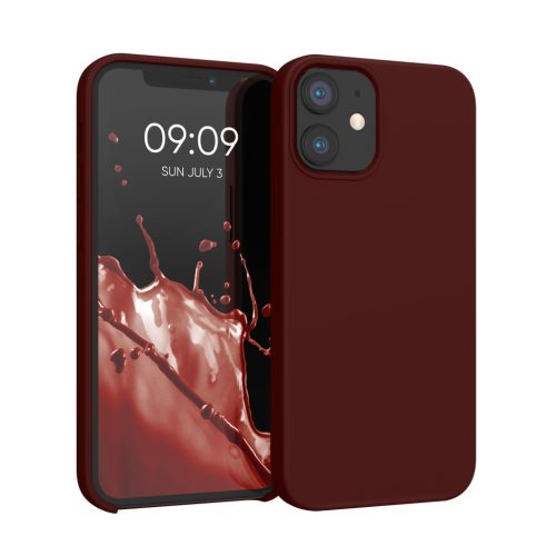 Silikonový kryt Kwmobile pro Apple iPhone 12 Mini, tmavě červený, KWM000011JO067C