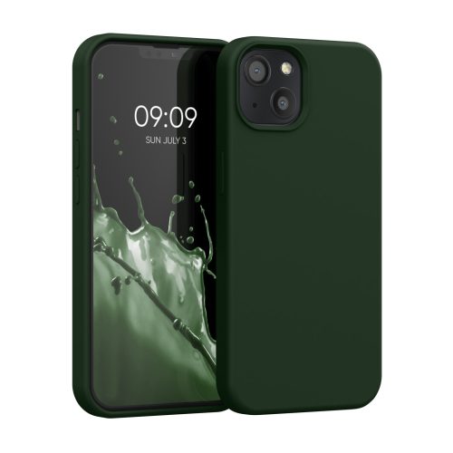 Silikonový kryt Kwmobile pro Apple iPhone 13, tmavě zelený, KWM000013OV096C