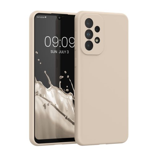 Pouzdro Kwmobile pro Samsung Galaxy A33 5G, krémové, silikonové, KWM000015GQ059C