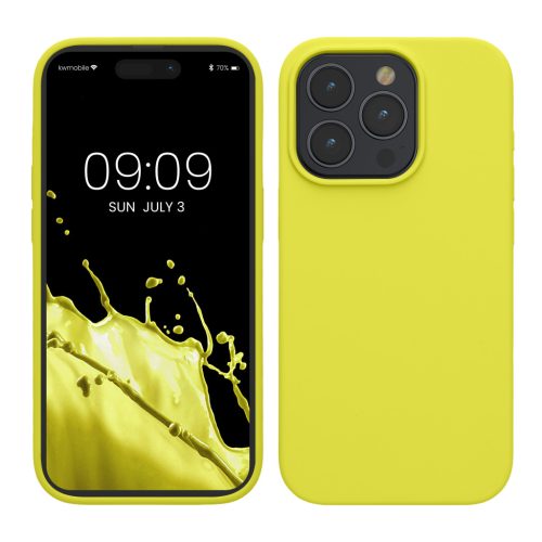 Silikonový kryt Kwmobile pro Apple iPhone 15 Pro, žlutý, KWM000020CC032C