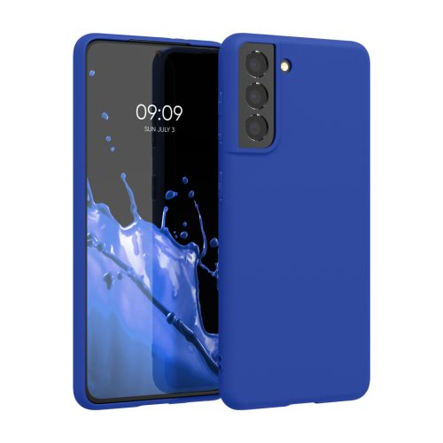 Pouzdro Kwmobile pro Samsung Galaxy S21, modré, silikonové, KWM000012BS044C