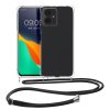 Pouzdro Kwmobile se šňůrkou pro Motorola Moto G64, průhledné/černé, silikonové, KWM000022SU001C
