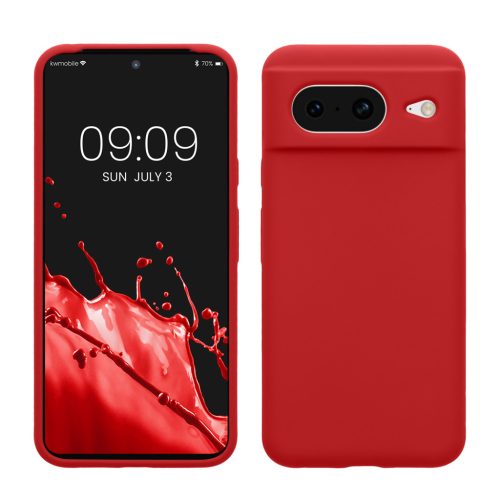 Pouzdro Kwmobile pro Google Pixel 8, červené, silikonové, KWM000020JF032C
