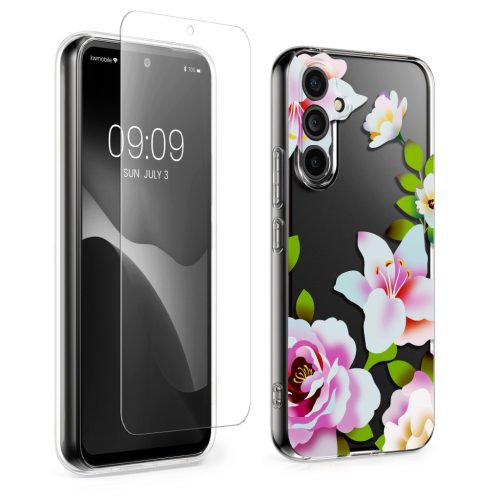 Sada pouzdra a ochranné fólie Kwmobile pro Samsung Galaxy A54 5G, vícebarevná, silikon/tvrzené sklo, KWM000021SG003C