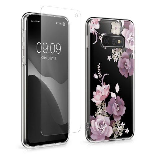 Sada pouzdra a ochranné fólie Kwmobile pro Samsung Galaxy S10e, vícebarevná, silikon/tvrzené sklo, KWM000021SI001C