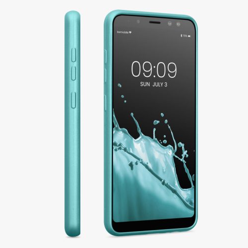 Pouzdro Kwmobile pro Samsung Galaxy A8 (2018), světle zelené, silikonové, KWM0000093L014C