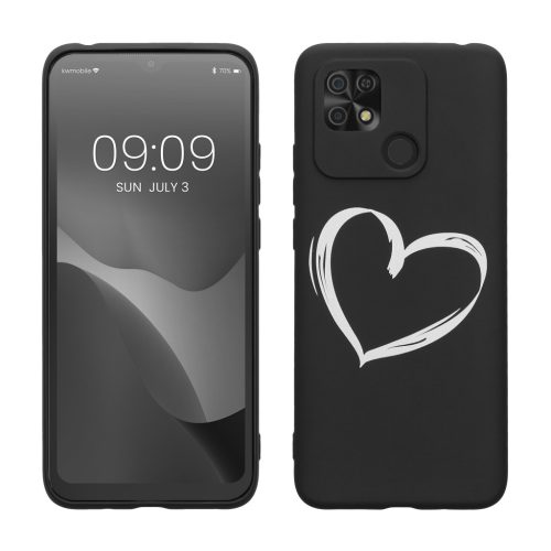 Pouzdro Kwmobile pro Xiaomi Redmi 10C, černé/bílé, silikonové, KWM000017II002C