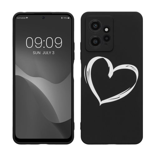 Pouzdro Kwmobile pro Xiaomi Redmi Note 12, černé/bílé, silikonové, KWM000018UH002C