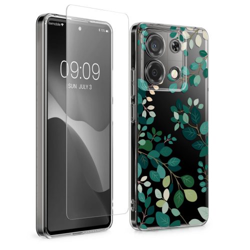 Sada pouzdra a ochranné fólie Kwmobile pro Xiaomi Redmi Note 13 Pro 5G, vícebarevná, silikon/tvrzené sklo, KWM000020OX001C