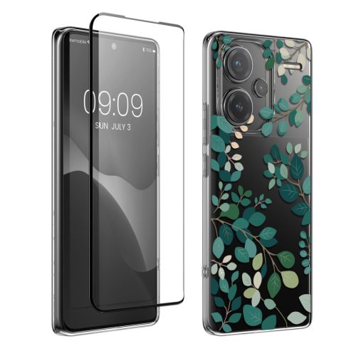 Sada pouzdra a ochranné fólie Kwmobile pro Xiaomi Redmi Note 13 Pro Plus 5G, vícebarevná, silikon/tvrzené sklo, KWM000020OY001C