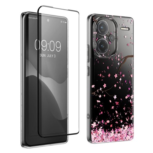 Sada pouzdra a ochranné fólie Kwmobile pro Xiaomi Redmi Note 13 Pro Plus 5G, vícebarevná, silikon/tvrzené sklo, KWM000020OY002C