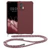 Pouzdro Kwmobile se šňůrkou pro Motorola Edge 30 Neo, fialové, silikonové, KWM0000199S003C