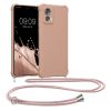 Pouzdro Kwmobile se šňůrkou pro Motorola Edge 30 Neo, krémové, silikonové, KWM0000199S004C