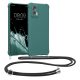 Pouzdro Kwmobile se šňůrkou pro Motorola Edge 30 Neo, zelené, silikonové, KWM0000199S005C