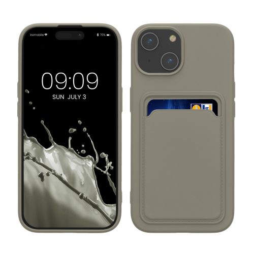Pouzdro Kwmobile pro Apple iPhone 15, šedé, silikonové, KWM000020EM011C