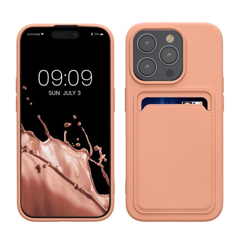 Pouzdro Kwmobile pro Apple iPhone 15 Pro, světle růžové, silikonové, KWM000020EO008C