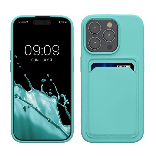 Pouzdro Kwmobile pro Apple iPhone 15 Pro, světle zelené, silikonové, KWM000020EO009C