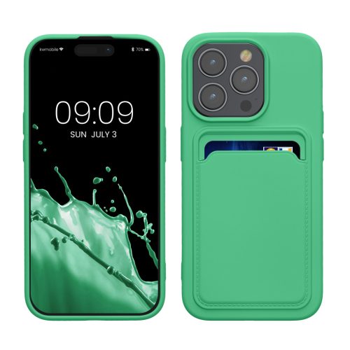 Silikonový kryt Kwmobile pro Apple iPhone 15 Pro, zelený, KWM000020EO010C