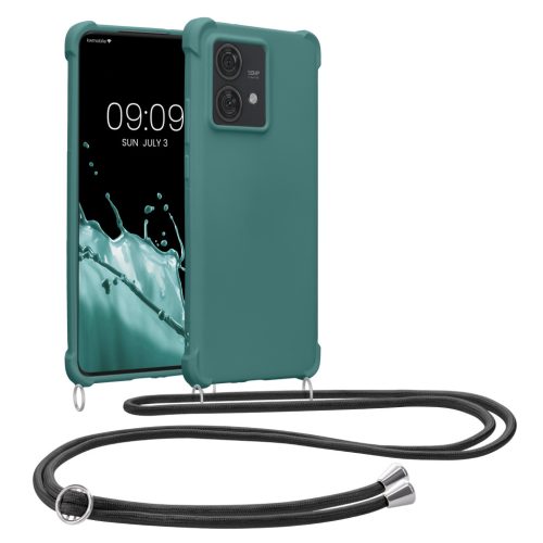 Pouzdro Kwmobile se šňůrkou pro Motorola Edge 40 Neo, zelené, silikonové, KWM000022NX002C