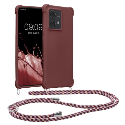 Pouzdro Kwmobile se šňůrkou pro Motorola Edge 40 Neo, fialové, silikonové, KWM000022NX003C