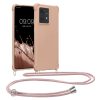 Pouzdro Kwmobile se šňůrkou pro Motorola Edge 40 Neo, krémové, silikonové, KWM000022NX004C