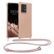 Pouzdro Kwmobile se šňůrkou pro Motorola Edge 40 Neo, krémové, silikonové, KWM000022NX004C