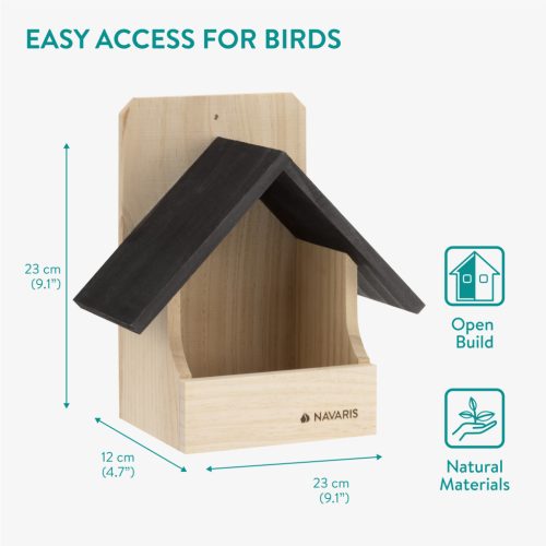 Cuib pentru pasari Navaris, rezistent la intemperii, 23.5x15x12 cm, lemn, NAV000013WK002C