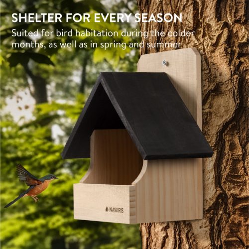 Cuib pentru pasari Navaris, rezistent la intemperii, 23.5x15x12 cm, lemn, NAV000013WK002C