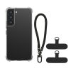 Pouzdro Kwmobile s odnímatelným šňůrkou pro Samsung Galaxy S22, průhledné/černé, silikonové, KWM000021UH001C