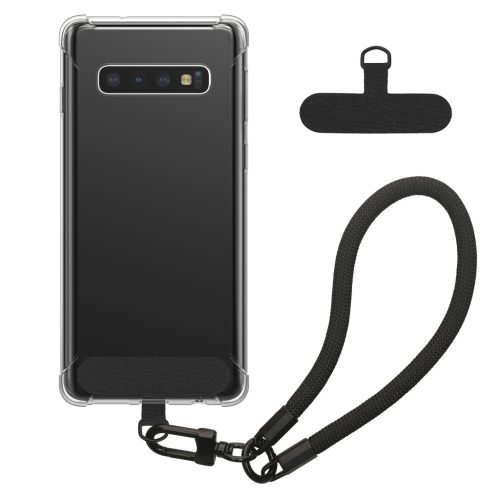 Pouzdro Kwmobile s odnímatelným šňůrkou pro Samsung Galaxy S10, průhledné/černé, silikonové, KWM000021UJ001C