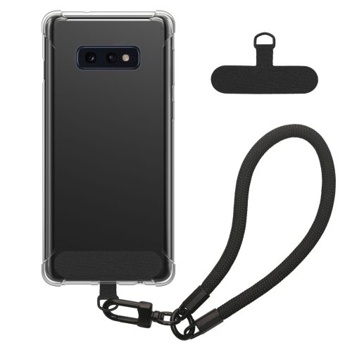 Pouzdro Kwmobile s odnímatelným šňůrkou pro Samsung Galaxy S10e, průhledné/černé, silikonové, KWM000021UK001C