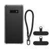 Pouzdro Kwmobile s odnímatelným šňůrkou pro Samsung Galaxy S10e, průhledné/černé, silikonové, KWM000021UK001C