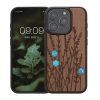 Pouzdro Kwmobile pro Apple iPhone 15 Pro, hnědé, dřevo/silikon, KWM000020EI003C