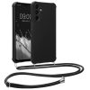 Pouzdro Kwmobile se šňůrkou pro Samsung Galaxy A15 5G, černé, silikonové, KWM000021UN001C