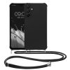 Pouzdro Kwmobile se šňůrkou pro Samsung Galaxy A15 5G, černé, silikonové, KWM000021UN001C