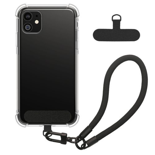 Pouzdro Kwmobile s odnímatelným šňůrkou pro Apple iPhone 11, průhledné/černé, silikonové, KWM000022TK001C