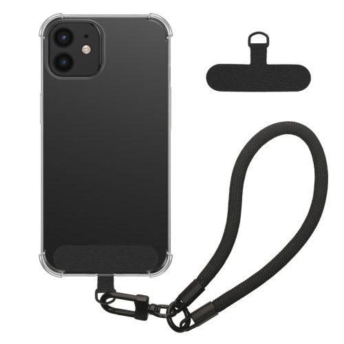 Pouzdro Kwmobile s odnímatelným šňůrkou pro Apple iPhone 12, průhledné/černé, silikonové, KWM000022TN001C