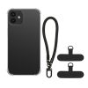 Pouzdro Kwmobile s odnímatelným šňůrkou pro Apple iPhone 12, průhledné/černé, silikonové, KWM000022TN001C