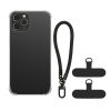 Pouzdro Kwmobile s odnímatelným šňůrkou pro Apple iPhone 12 Pro, průhledné/černé, silikonové, KWM000022TO001C
