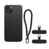 Pouzdro Kwmobile s odnímatelným šňůrkou pro Apple iPhone 15, průhledné/černé, silikonové, KWM000022TP001C