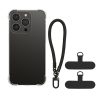 Pouzdro Kwmobile s odnímatelným šňůrkou pro Apple iPhone 15 Pro, průhledné/černé, silikonové, KWM000022TQ001C