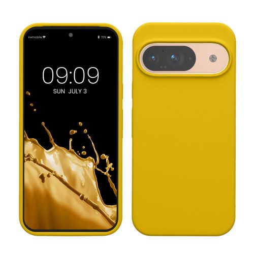 Pouzdro Kwmobile pro Google Pixel 9/Pixel 9 Pro, žluté, silikonové, KWM000020PI006C