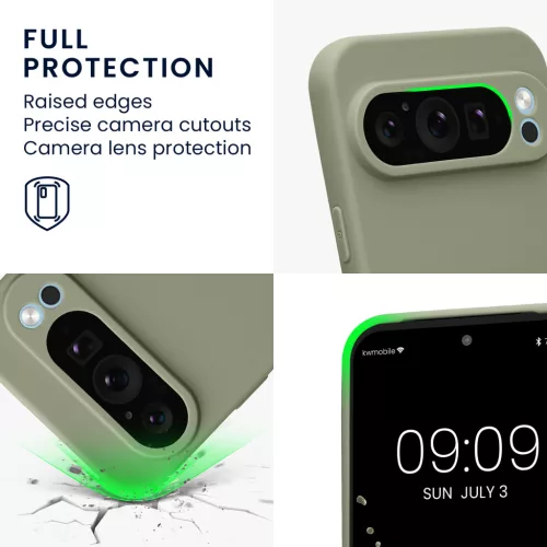 Pouzdro Kwmobile pro Google Pixel 9 Pro XL, světle zelené, silikonové, KWM000020PU007C