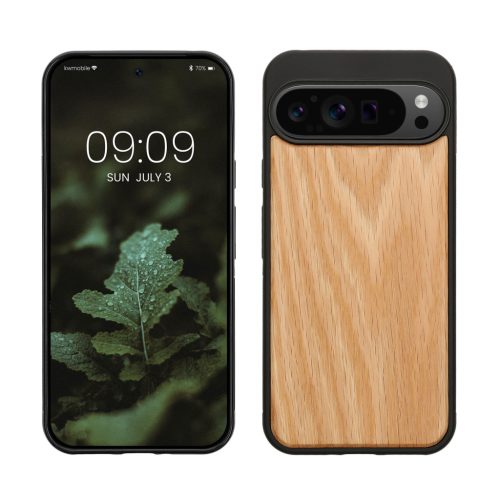 Pouzdro Kwmobile pro Google Pixel 9 Pro XL, hnědé, dřevo/silikon, KWM000020PX002C