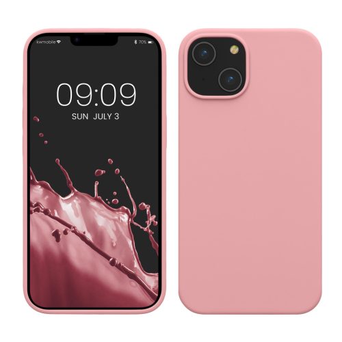 Pouzdro Kwmobile pro Apple iPhone 14, světle růžové, silikonové, KWM000016NI048C