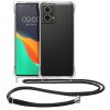 Pouzdro Kwmobile se šňůrkou pro Motorola Moto G85, průhledné/černé, silikonové, KWM000022TS001C