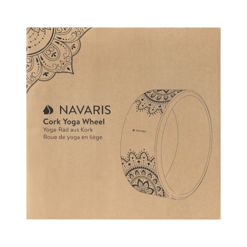 Roata yoga Navaris Cork, 33x13 cm, miez PP, exterior pluta, negru, polipropilena/pluta